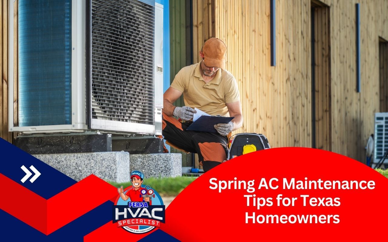 Technician reviewing an AC maintenance checklist outside a home