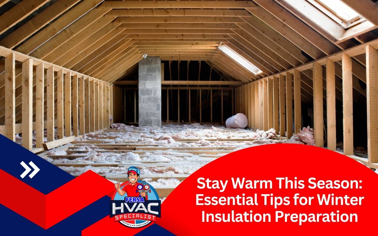 Technician checking attic insulation for winter insulation preparation