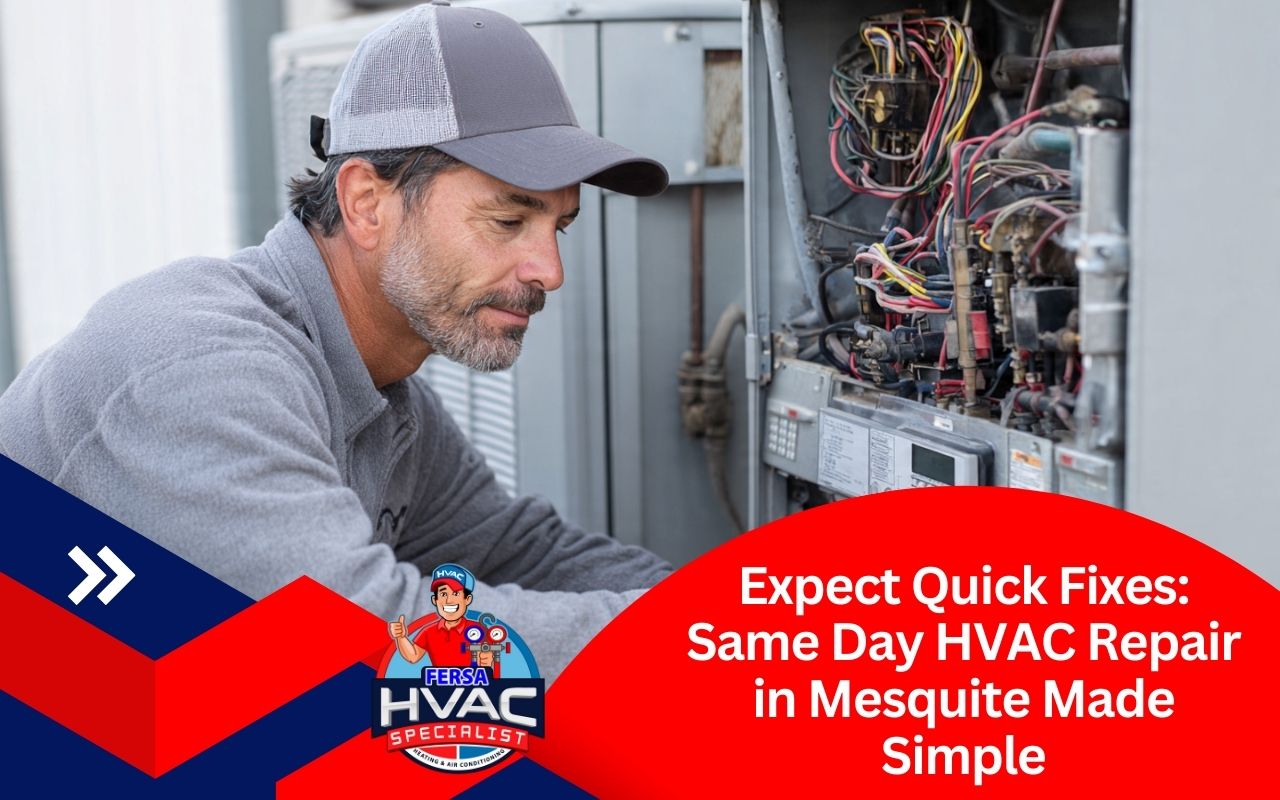 Same-day HVAC repair Mesquite technician arriving for a quick system diagnosis and common fixes