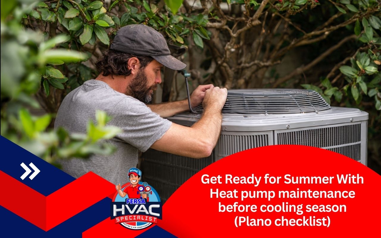 Heat pump maintenance before cooling season (Plano checklist) steps for a clean outdoor unit in Plano