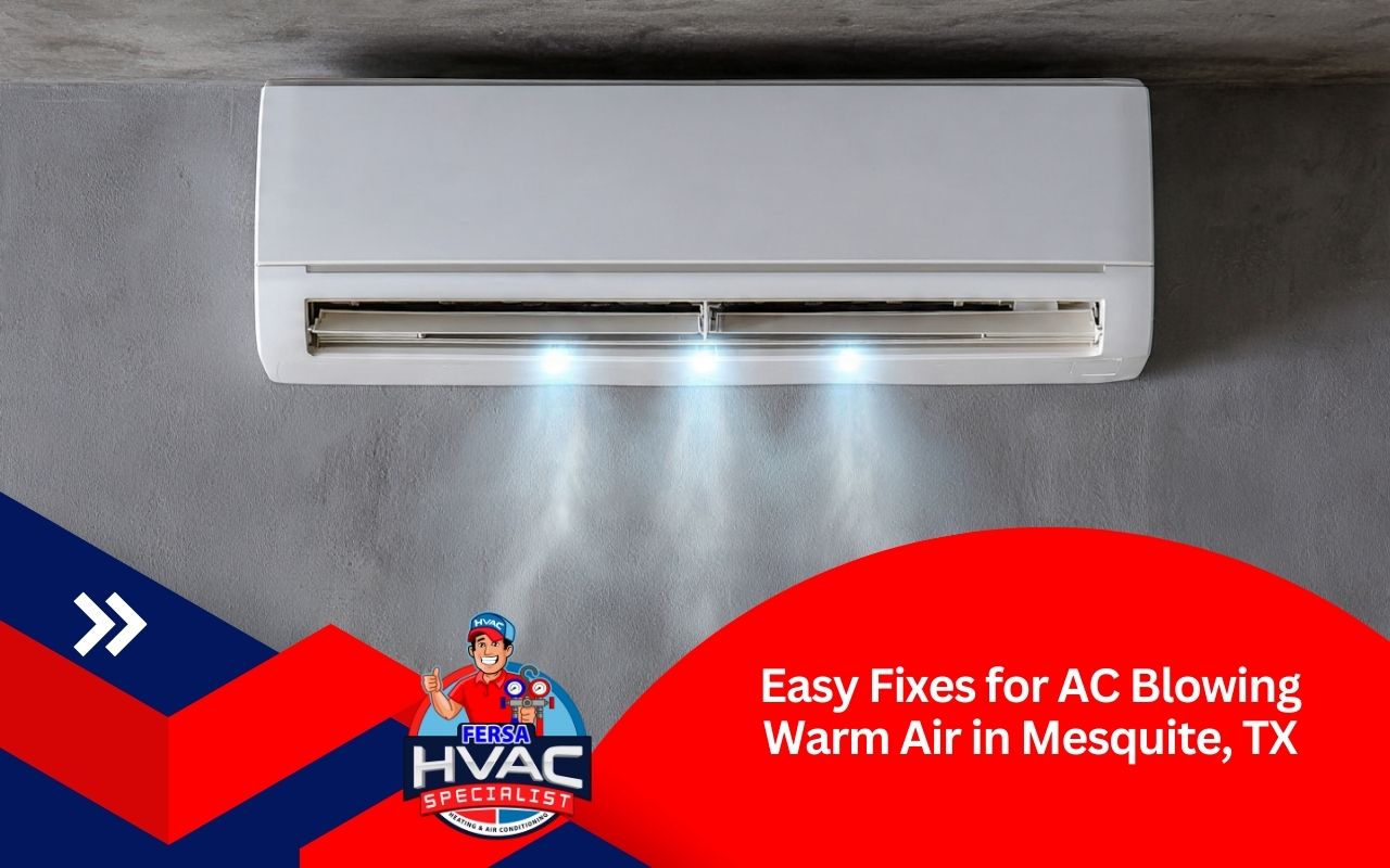AC blowing warm air in Mesquite, TX through home air vents
